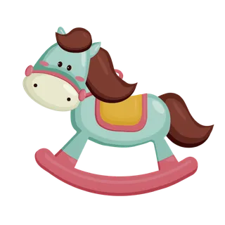 木马玩具剪贴画儿童节幼儿园卡通插画