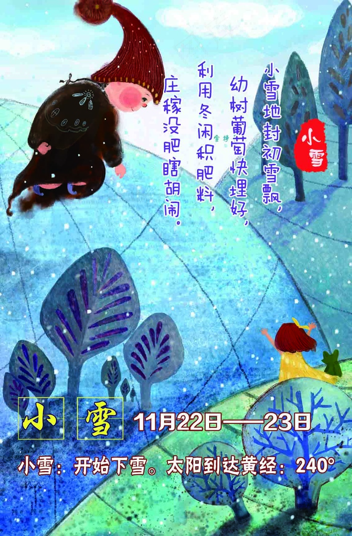 二十四节气小雪psd模版下载