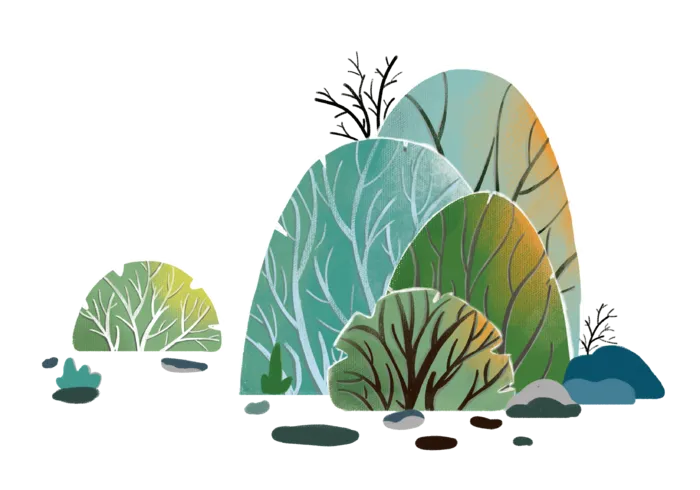 手绘植物插画图片psd模版下载