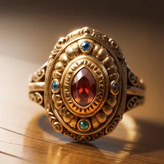 金色红宝石蓝宝石戒指插画