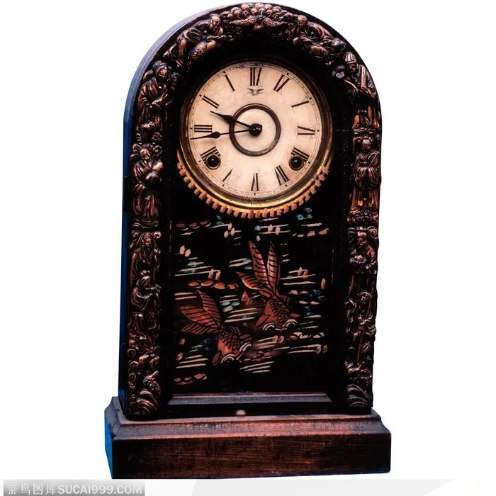 传统工艺-精美的木雕时钟