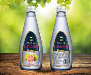 红芭乐水果不干胶标签瓶贴纸