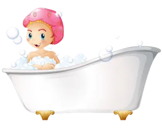 沐浴卡通女