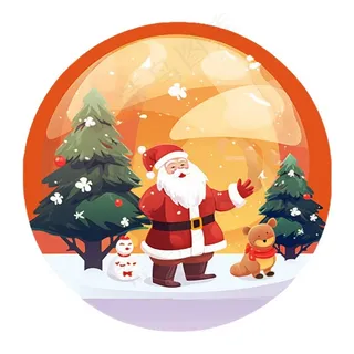 圣诞节球形圆形插画素材免抠