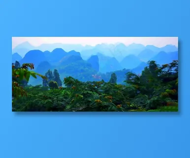 连绵的山峰叠嶂美景摄影图片