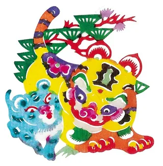 卡通虎剪纸图片