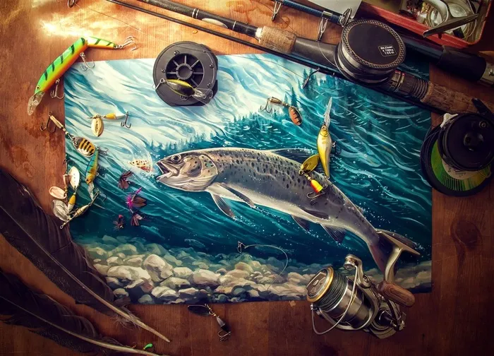 钓鱼渔具产品大图