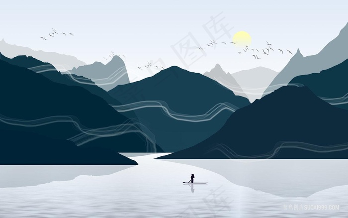 巍峨山脉高清装饰画