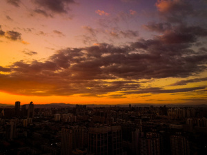 城市高清夕阳晚霞风景照