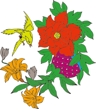 中国吉祥图免扣元素鸟雀