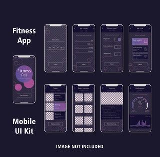 手机移动端整套APP交互UI界面套图作品集EPS矢量图设计素材