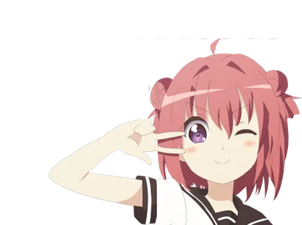 红发比耶女孩素材卡通