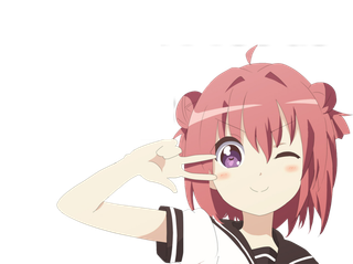 红发比耶女孩素材卡通