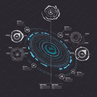 科幻未来科技操作仪表盘HUD元素图游戏UI图标界面边框矢量AI素材