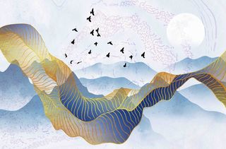 新中式山水背景墙