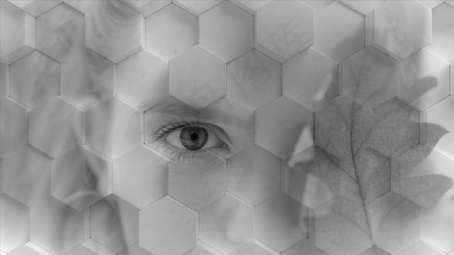 脸, 看看, 女人, 六边形, 失真, 超现实的, 女性
