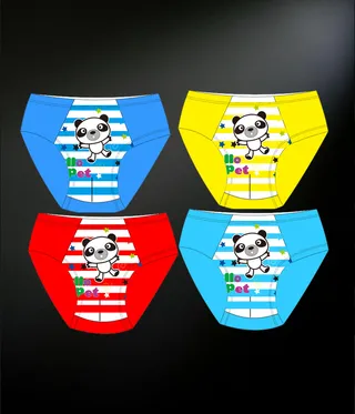 三角卡通儿童内裤矢量