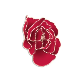 国潮风立体浮雕金边手绘花朵花卉PSD设计PNG免扣图片元素素材