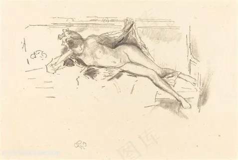 惠斯勒素描裸体女性装饰画