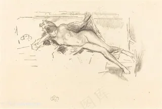 惠斯勒素描裸体女性装饰画