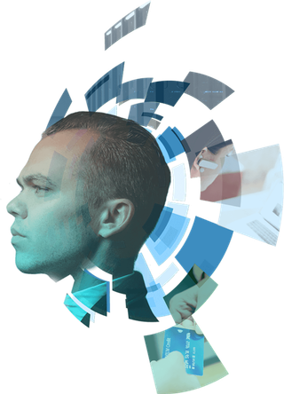 科技人物蓝色碎片科技kv主视觉素材