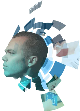 科技人物蓝色碎片科技kv主视觉素材