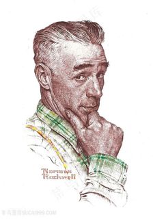 诺曼 · 洛克威尔手绘男士艺术挂画