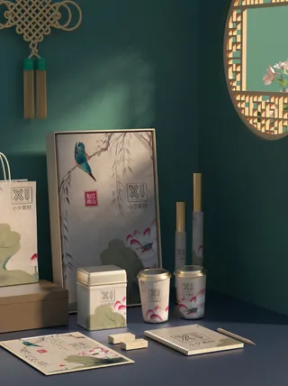 国潮风中式文创化妆品包装智能样机