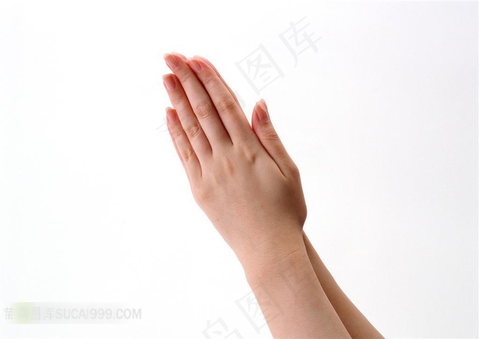 手势动作 双手十指并拢动作特写