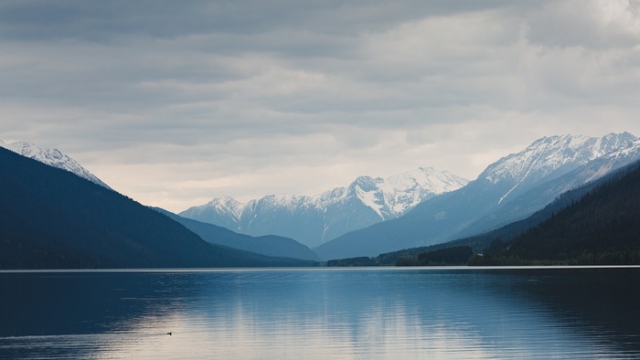 冬天山水背景风景