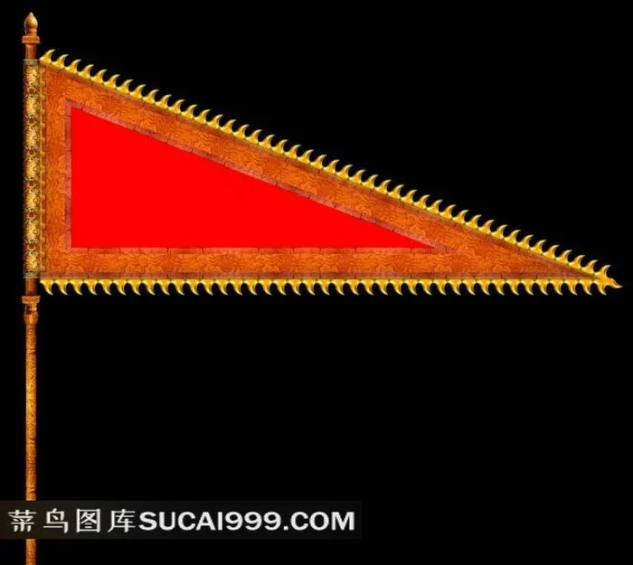 中国古典三角龙纹旗帜