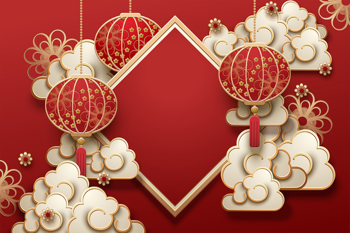 中式传统新年春节矢量素材eps,ai矢量模版下载