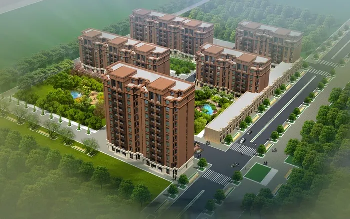 楼群小区鸟瞰图