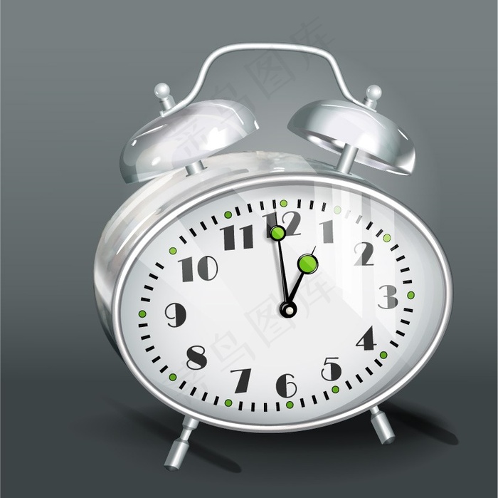 银色矢量闹钟