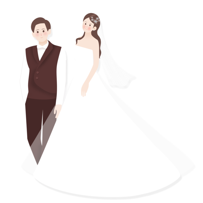 婚纱卡通人物婚礼白纱结婚婚纱摄影手绘
