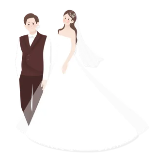 婚纱卡通人物婚礼白纱结婚婚纱摄影手绘