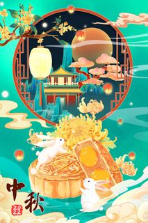 传统中秋宣传促销海报