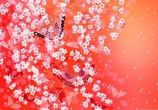 图片设计素材背景鸟语花香