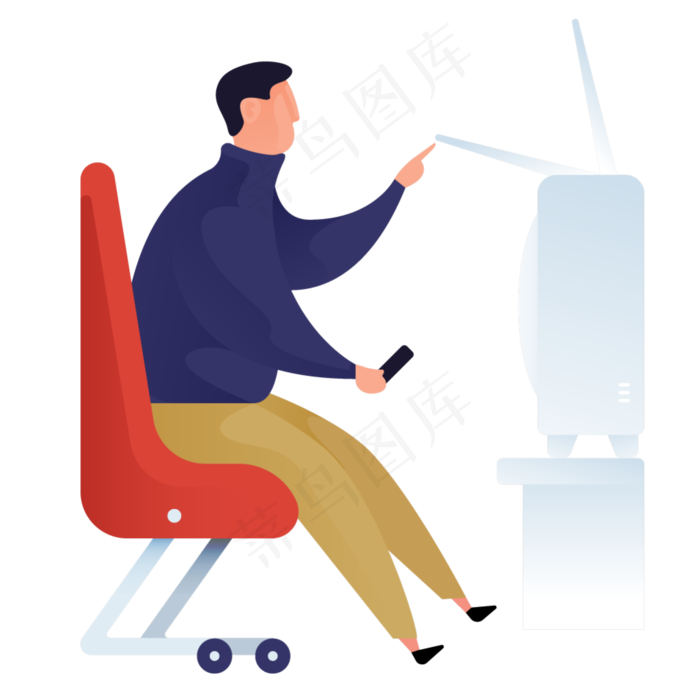 看电视人物免抠图