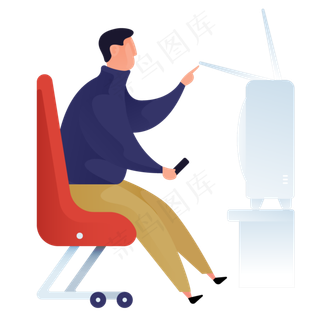 看电视人物免抠图