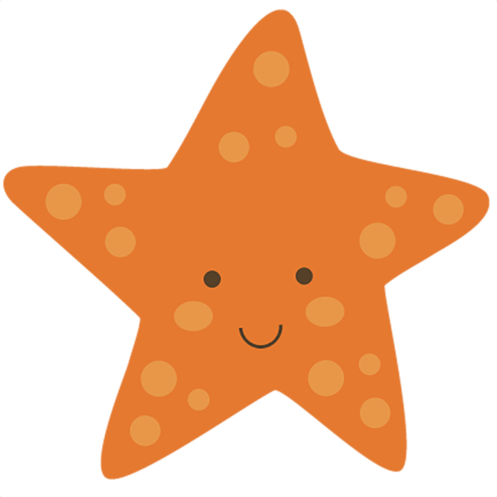 橘色海星卡通素材