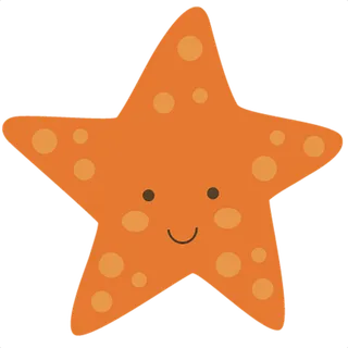 橘色海星卡通素材