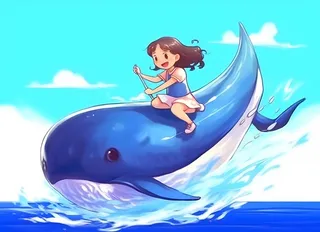 海洋鲸鱼水面儿童素材背景