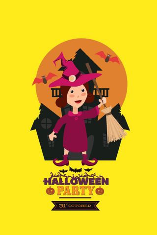 万圣节小鬼捣蛋儿童矢量插画扁平