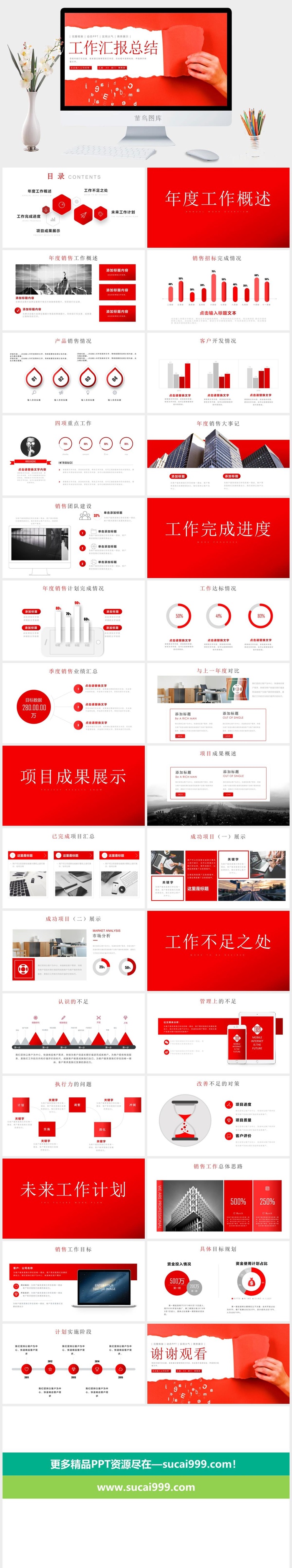 年中工作汇报总结计划PPT模板