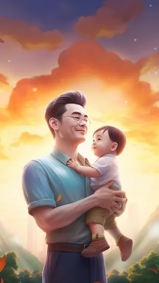 父亲 父亲节 温馨 坚强 爱护 关怀 教育 快乐 幸福 父爱