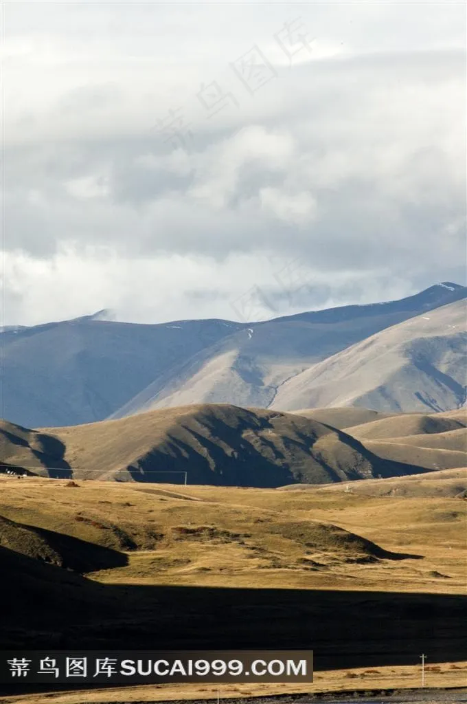 夕阳下的塔公草原牧区自然风景图片素材