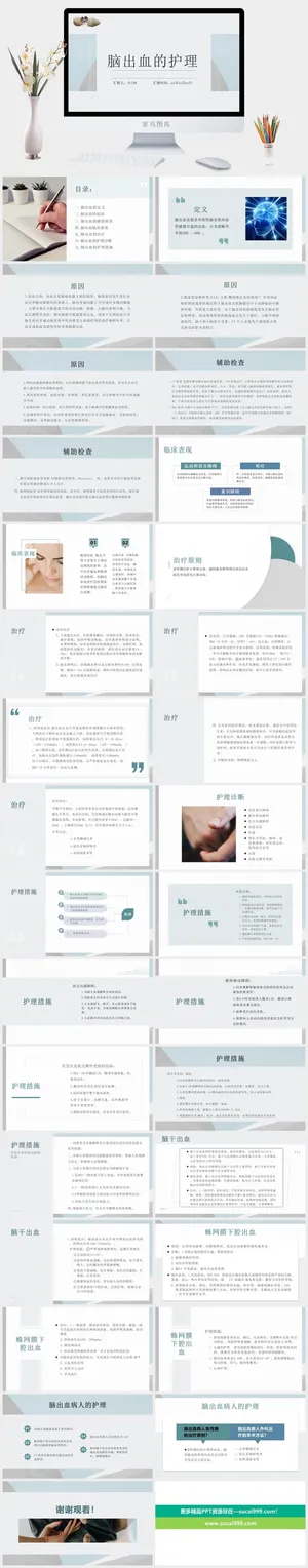 疾病脑出血PPT模板