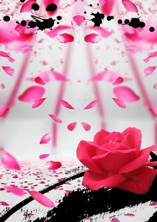 花瓣移门背景图片