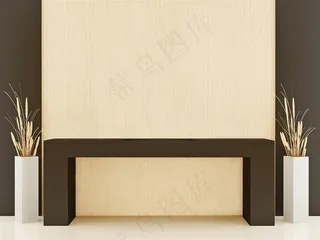 黄色墙壁和桌子